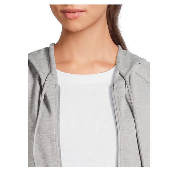 ATHLETIC WORKS Womens Zipped Front Hoodie Size Small 4-6 Front Pockets Gray New - Picture 4 of 8